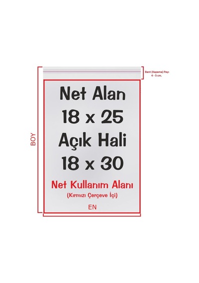 18 x 25+5 CM. (18*30) 100 Adet - Şeffaf Bantlı Yapışkanlı OPP Jelat