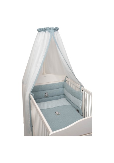 Lüks Fırfırlı Bebek Beşik Cibinlik Tülü Şık Ve Koruyucu Bebek Odası Cibinliği Mavi - 888187017
