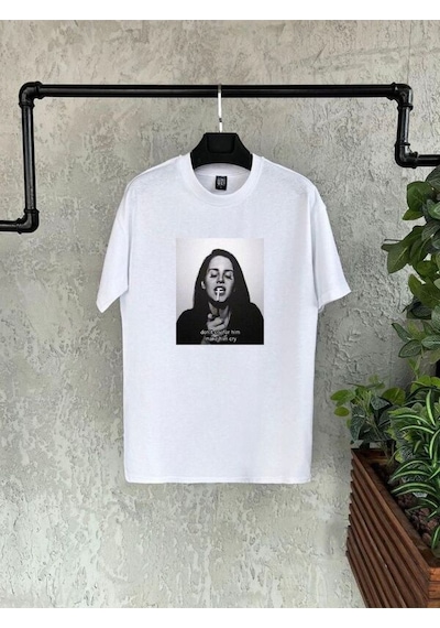 Flood Of Style Erkek Beyaz Dont Cry Baskılı Bisiklet Yaka Tshirt