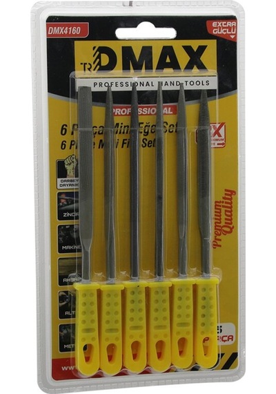 6pcs Mini Çelik Eğe Seti Düz - Yuvarlak - Yarı Dairesel - Kare - Üçgen 4915