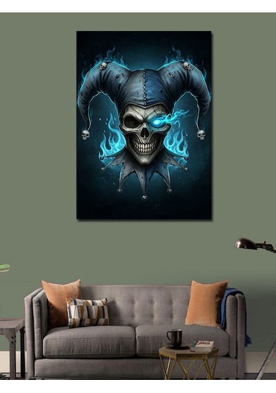 Kanvas Tablo Joker Soytarı Kafatası 50cmx70cm