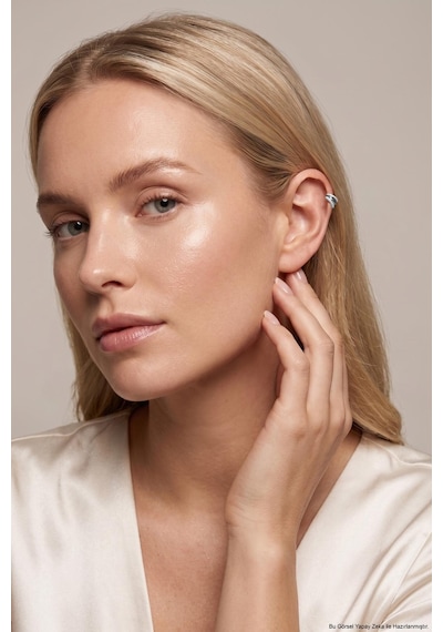 Luna 18 Ayar Beyaz Altın Kaplama Gümüş Tragus-helix Piercing