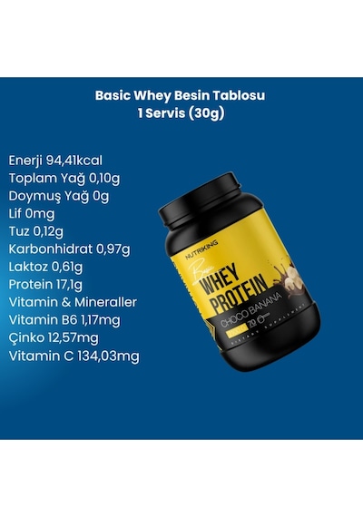Basic Whey Protein Tozu 2100g 70 Servis Choco Banana Aromalı Karışık