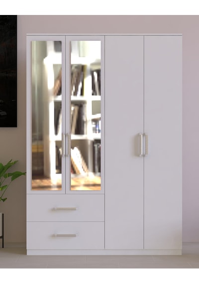 Metalia Gm 076 4 Kapılı 2 Çekmeceli Aynalı Gardrop