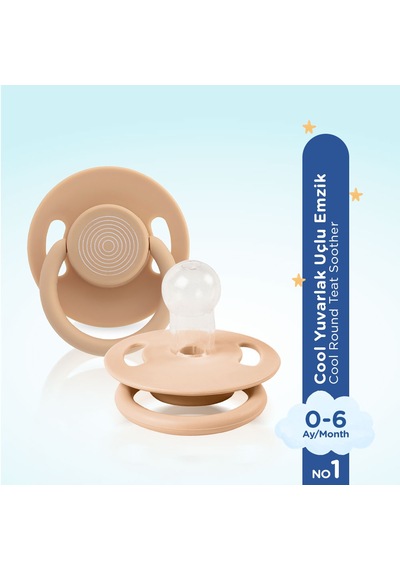 Cool Yuvarlak Uçlu Emzik No:1 Krem 0-6 Ay