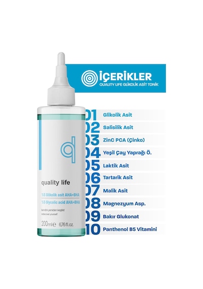 Quality Life Glikolik Asit Aha Bha Tonik 200 ML