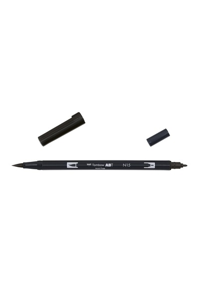 Tombow Abt-n15 6p Keçeli Dual Brush Pen İle İki Uç, 6 Adet Siyah