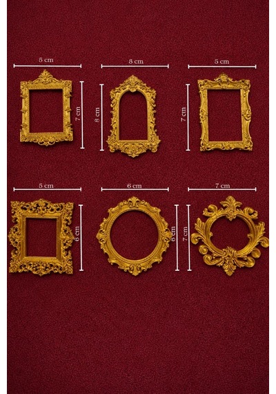 Mini 6 Lı Gold Çerçeve, Mini 6 Lı Figürler Ve Merdiven Seti Ev Dekorasyonu Hediye Alternatifi Museum Of Us