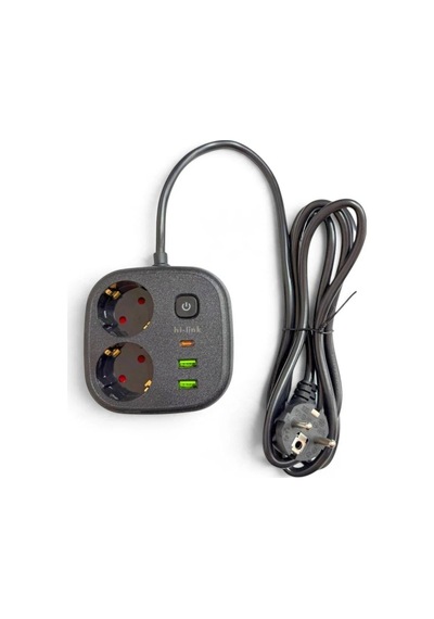 Hi-link Hla-800-2s 2mt/2 Priz/2 Usb/1 Type-c/siyah/termal Akım Korumalı Priz 2 m
