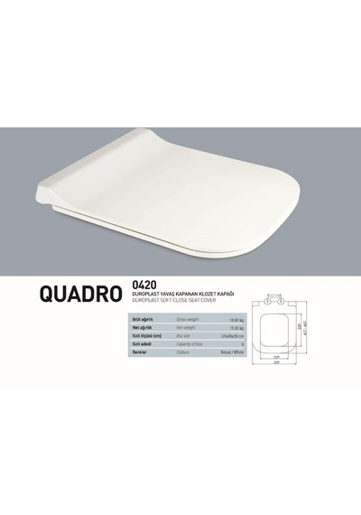 Nkp Duroplast Qaudro 0420 Yavaş Kapanan Klozet Kapak