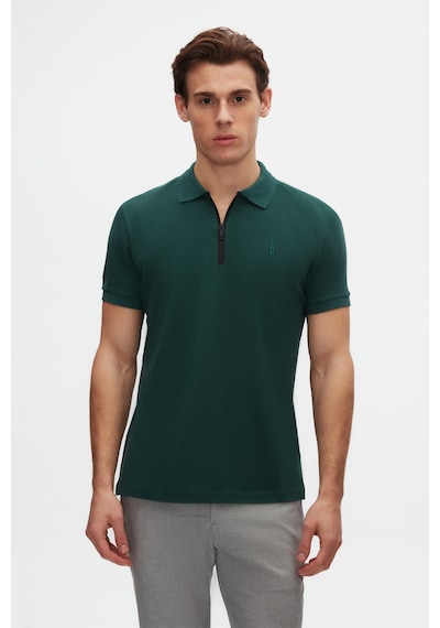 Twn Slim Fit Haki Pike Dokulu Yarım Fermuarlı Polo Yaka T-shirt 4ec14ortfrplo Haki Twn Slim Fit Haki Pike Dokulu Yarım Fermuarlı Polo Yaka T-shirt 4ec14ortfrplo Haki