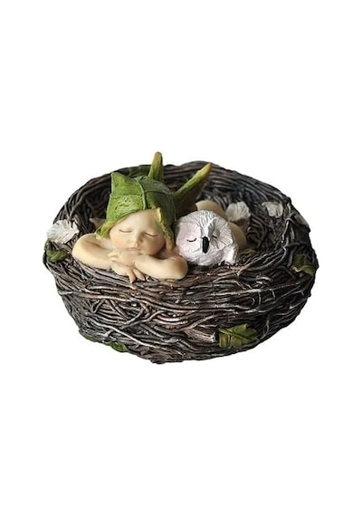 Uyuyan Peri Baykuş Yuva Heykeli, 6.35 Cm Yükseklik