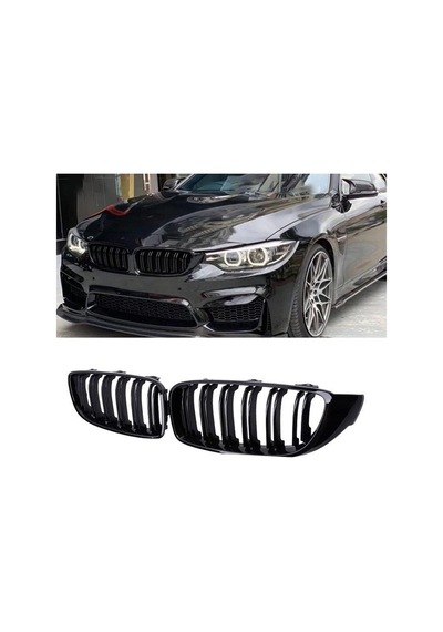 Bmw 4 Serisi F32 M4 Çift Çizgi Böbrek Piano Black Panjur 2014-2019 Arası