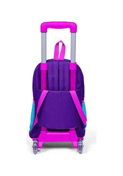 Coral High Kids Mor Pembe Unicorn Desenli Üç Bölmeli Işıklı Tekerlekli Çekçekli Sırt Çantası 23908