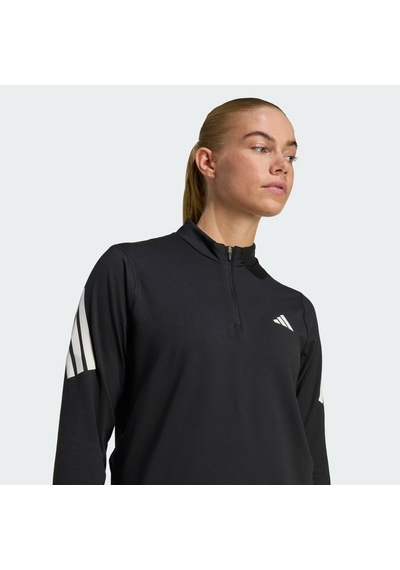 Adidas Adi365 Iconic Running 1/2 Fermuarlı Kadın Uzun Kollu T-shirt Jz5149 Siyah