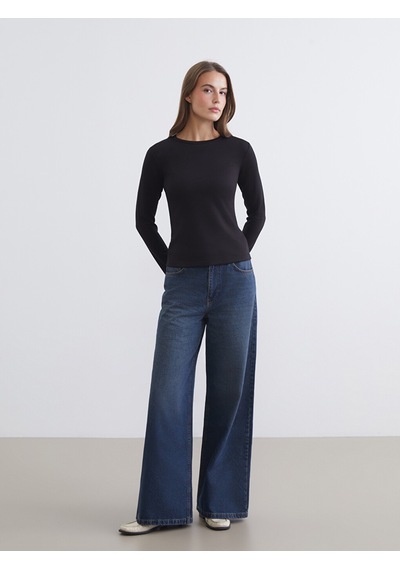 Lcwaıkıkı Basic Siyah Bisiklet Yaka Soft Touch Kadın Body