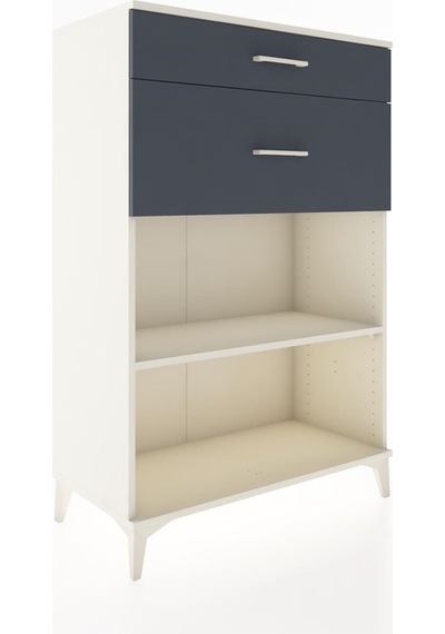 Hyperion Dolap Tek Raflı 2 Çekmeceli 88x44x134 Aytaşı-antrasit Aytaşı