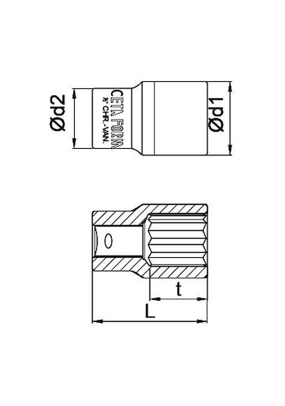 Ceta Form 1-2 12 Köşe Yıldız Lokma Anahtarlar 13Mm