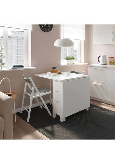 Ikea Beyaz Modern Yemek Masası - Katlanır Mutfak Masası