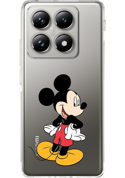 Xiaomi Mi 14t Pro İle Uyumlu Mickey Mouse 4 Baskılı Kamera Korumalı Şeffaf Kılıf Şeffaf