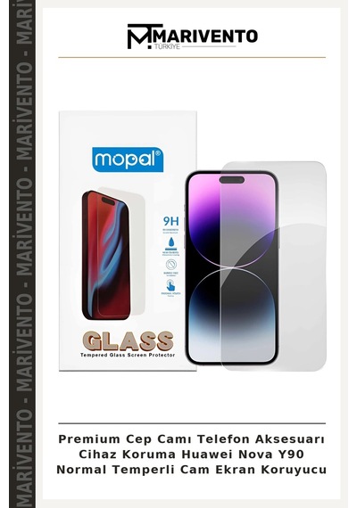 Premium Cep Camı Telefon Aksesuarı Cihaz Koruma Huawei Nova Y90 Normal Temperli Cam Ekran Koruyucu