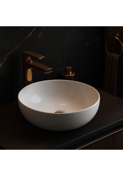 Oval Beyaz Deliksiz Lavabo 42 Cm, Modern Ve Şık Tasarım 508 Yeşil