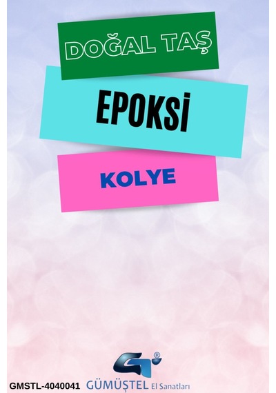 Sertifikalı Doğal Taş Epoksi Kolye Çok REnkli