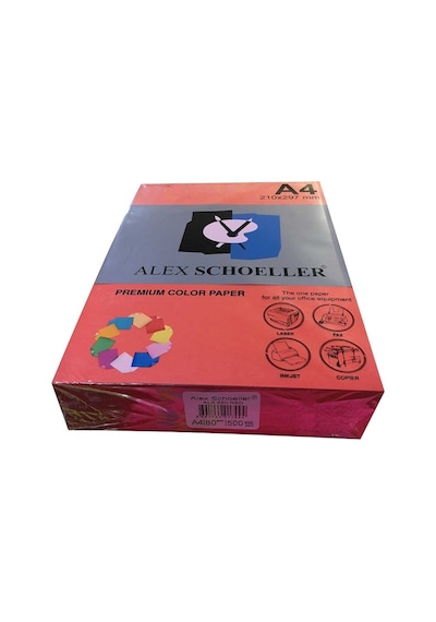 Alex Schoeller A4 Fotokopi Kağıdı 500 Lü Kırmızı 650