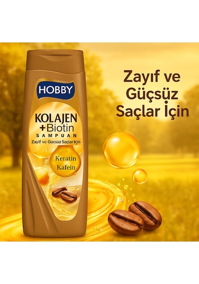Hooby Zayıf Ve Güçsüz İçin Şampuan Kolajen&keratin&kafein 480 Ml