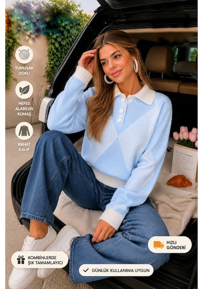 Flex Fashıon Kadın Polo Yaka Trend Oversize Popüler Triko Kazak Bebe Mavi Bebe Mavi - 744392241 Bebe Mavi - 744392241 Bebe Mavi Flex Fashıon Kadın Polo Yaka Trend Oversize Popüler Triko Kazak Bebe Mavi Bebe Mavi - 744392241 Bebe Mavi - 744392241 Bebe Mavi