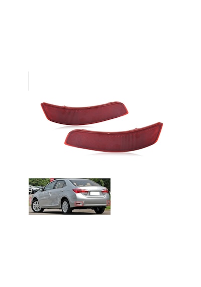 Otobalcı Toyota Corolla Uyumlu Arka Tampon Reflektörü Sağ+Sol Takım 2014--2017