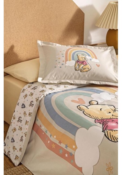 Winnie The Pooh Rainbow Disney Lisanslı Bebek Nevresim Takımı Çok Renkli