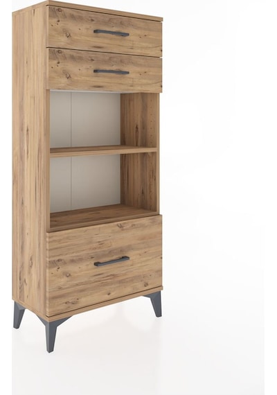 Hyperion Dolap 2 Raflı 3 Çekmeceli 60x44x134 Çam-çam Çam