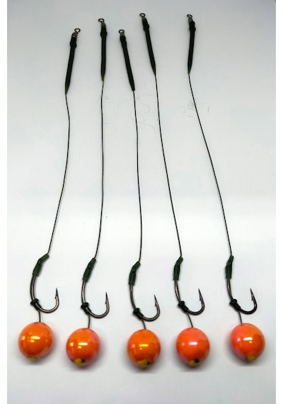 Sazan Avı 14 Mm Batan Janjan Boncuklu Hazır Rig Takımı 5 Li Set
