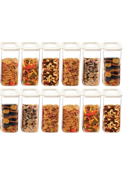 Moonstar 12 Li Süper Set Saklama Kabı Erzak Kabı Seti 1650 Ml-Max Çok Renkli
