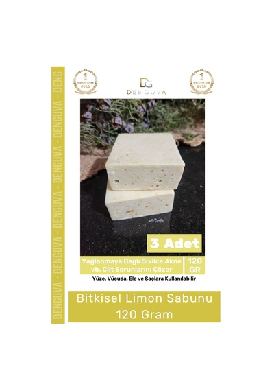 Lüks %100 Doğal Güzel Kokulu El Yüz Saç Vücut Cilt Orijinal Bitkisel Limon Sabunu 120g - 3 Adet Karışık