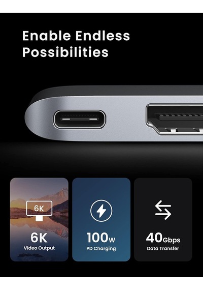 Apple Uyumlu MacBook Pro Air İçin Thunderbolt 3 Type-c Hdmı Usb 3.0 Tf Sd Kart Okuyucu Hub Adaptör