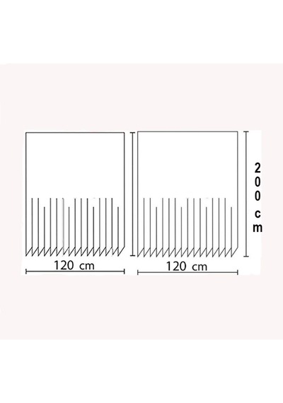 Zethome Tropik Banyo Duş Perdesi 7359 Çift Kanat 2X120X200 Çok Renkli
