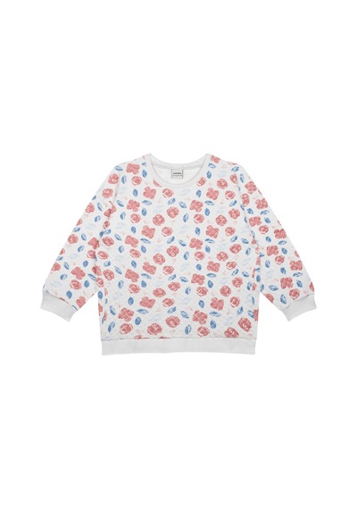 Antebies Organik Beyaz Kız Çocuk Sweatshirt Tayt Takımı Çok Renkli