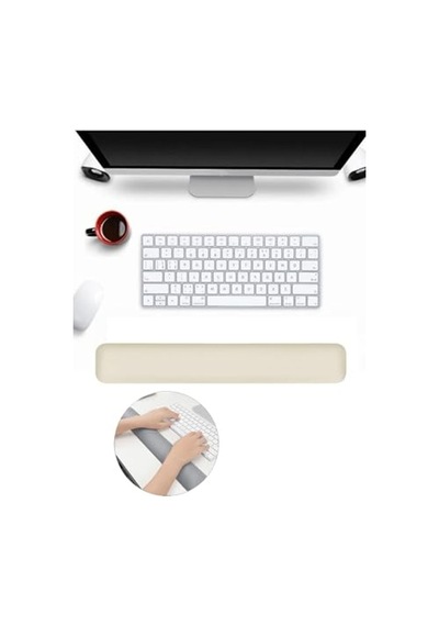 Krem Renkli Ergonomik Klavye Mouse Bilek Desteği
