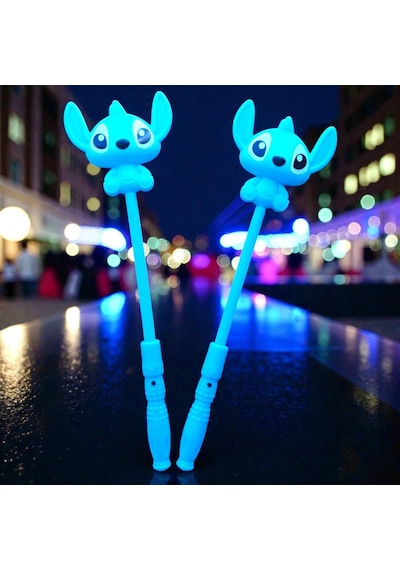 2 Adet Mavi Stitch Işıklı Çubuk Stiç Işıklı Çubuk 35 Cm Modlu Parti Işıkları Renkli Led Işıklı Çubuk