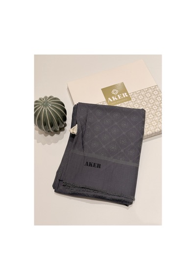 Aker Pamuk Monogram Dört Mevsim Şal-975 Mavi/gri - 975 Mavi/gri - 975