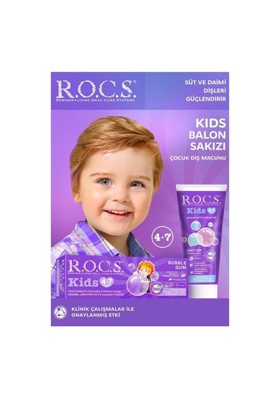 R.o.c.s. Kids 4-7 Yaş Balon Sakızı Tadında Diş Macunu 45 Gr Sls İçermez Koruyucu Özellik