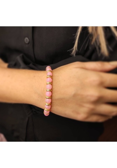 Oriental Kuyumculuk Jewellery Pembe Taşlı Bileklik Altın