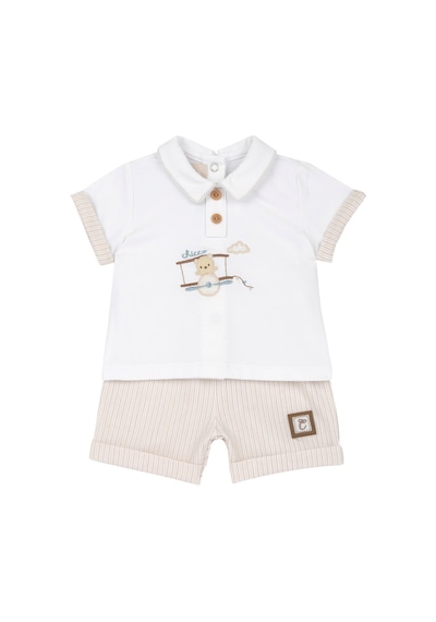 Chicco Erkek Bebek Kısa Kollu Tişört Ve Şort Takımı 09101469000000 000061 Bej