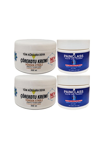 Çörekotu Çörek Otu Kremi White Box 2 Adet 200 Ml + 2 Adet Painclass Kuyruk Yağı Kremi 150 Ml / Krem Seti