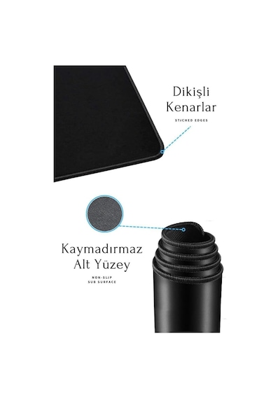 Oyuncu Gamer Mouse Pad,fare Altlığı Kenar Dikişli Masa Pedi,kaymaz Taban,ofis Tipi 35x28 Cm Med