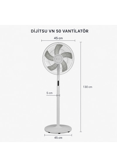 Dijitsu VN50 3 Fonksiyonlu 5 Pervaneli Kumandalı Vantilatör