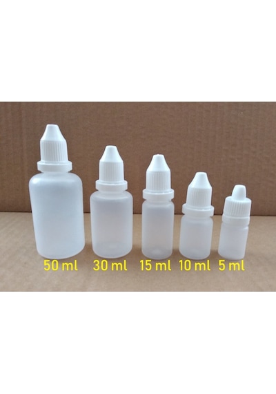 5-10-15-30-50 ML Likit-Kolonya-Dezenfektan-Mürekkep-Aseton Şişesi Şişe 1-250 Adet