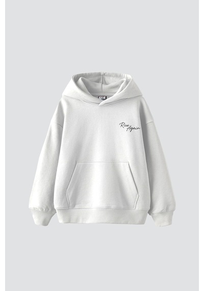 Tarzsokak Rise Again Baskılı Oversize Unisex Premium Beyaz